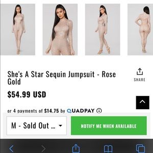 Rose gold sequin jumpsuit